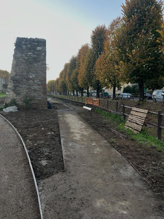 Ciclopedonale prima del getto